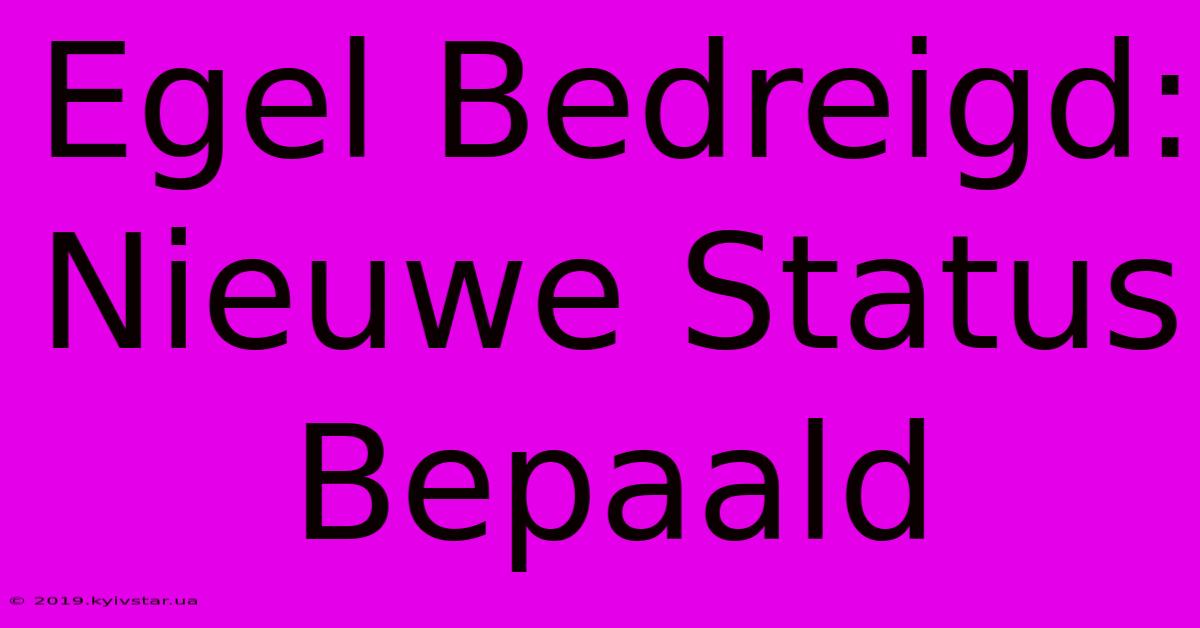 Egel Bedreigd: Nieuwe Status Bepaald 