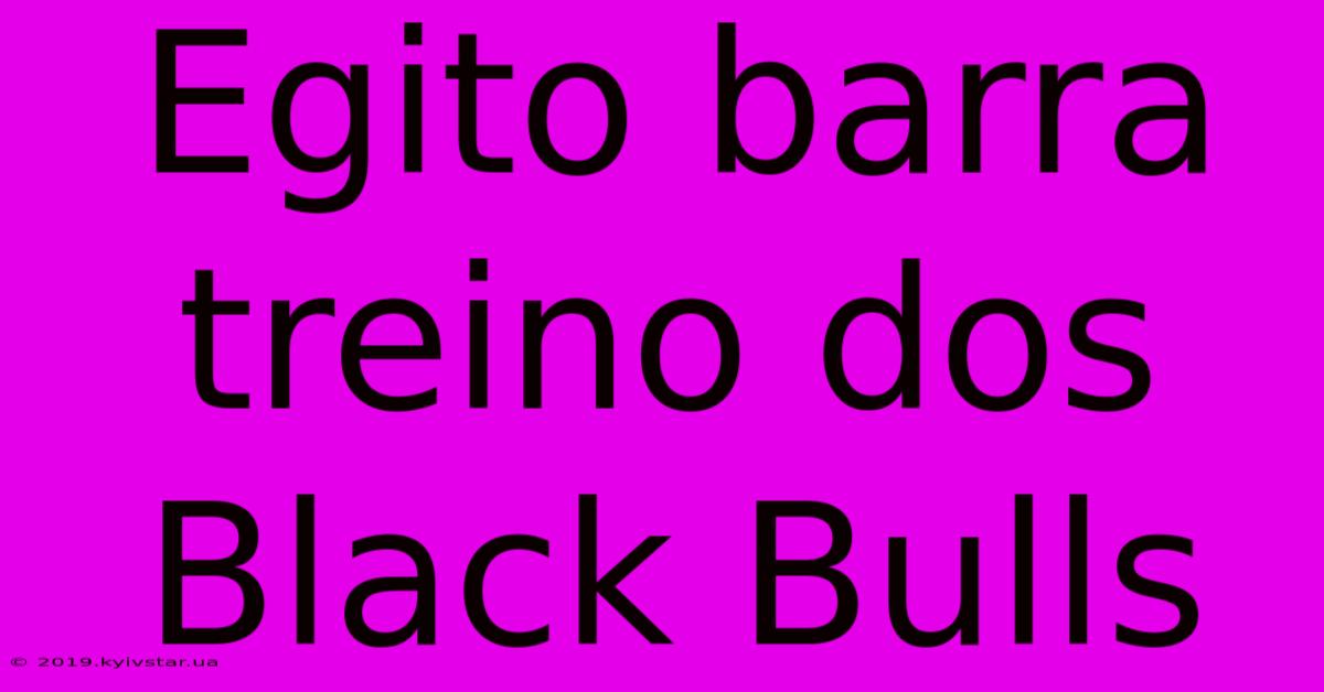 Egito Barra Treino Dos Black Bulls