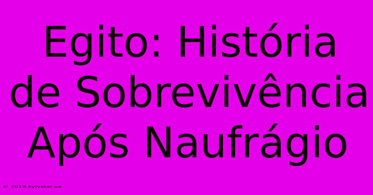 Egito: História De Sobrevivência Após Naufrágio