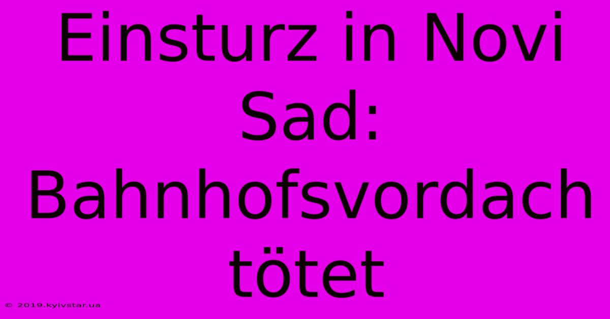 Einsturz In Novi Sad: Bahnhofsvordach Tötet 