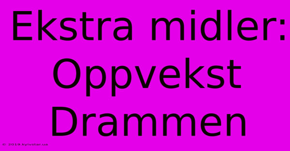 Ekstra Midler: Oppvekst Drammen