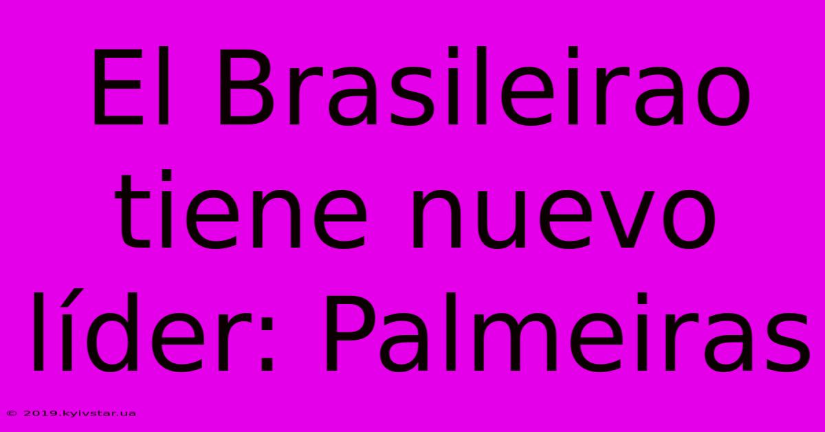 El Brasileirao Tiene Nuevo Líder: Palmeiras