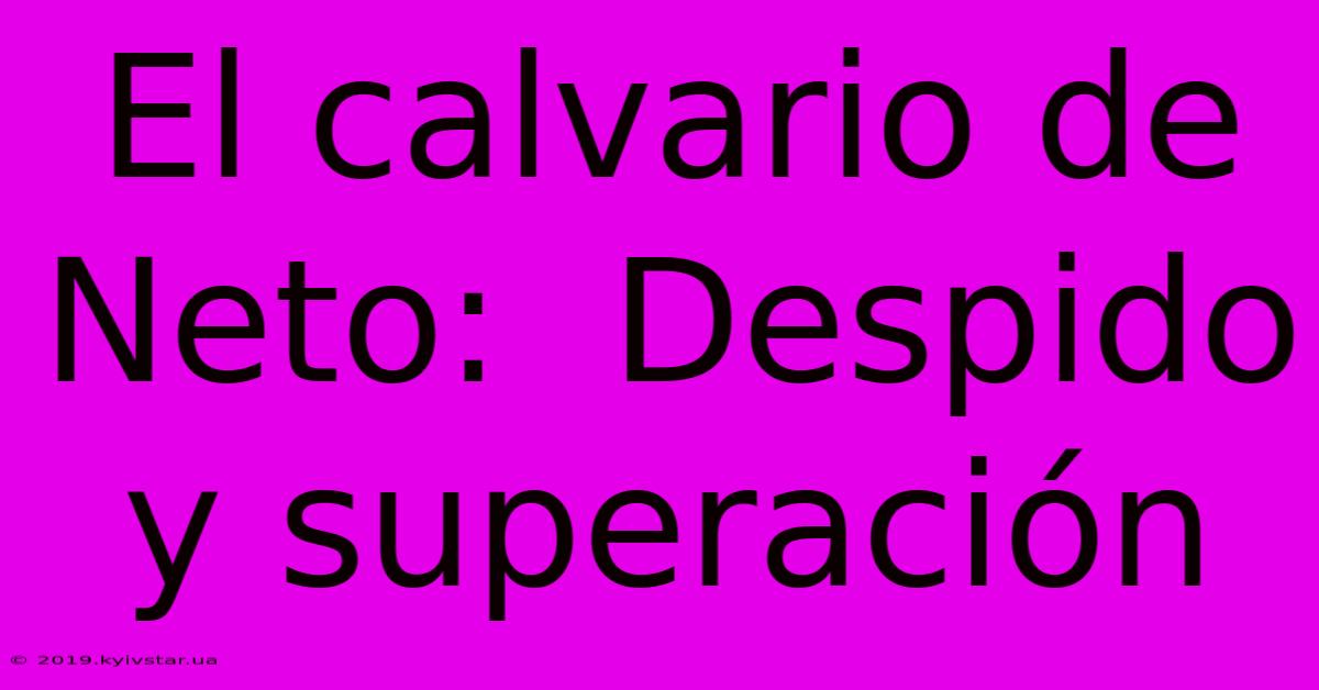 El Calvario De Neto:  Despido Y Superación