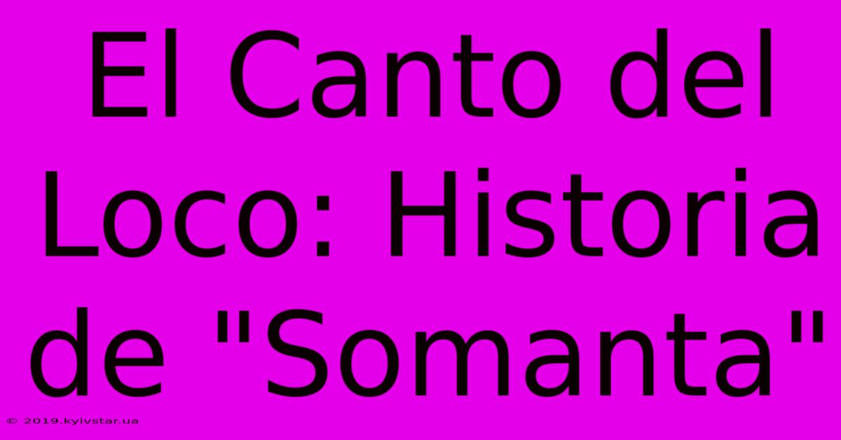 El Canto Del Loco: Historia De 