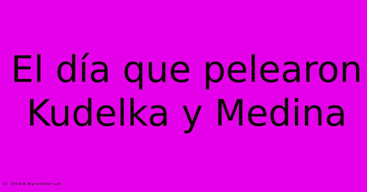 El Día Que Pelearon Kudelka Y Medina