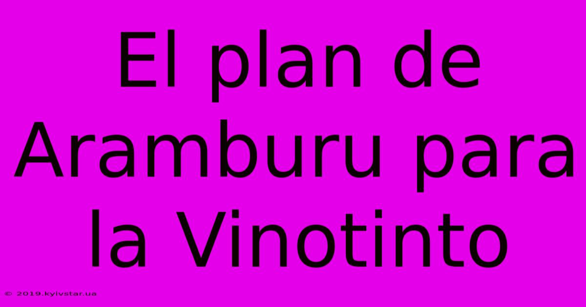 El Plan De Aramburu Para La Vinotinto 