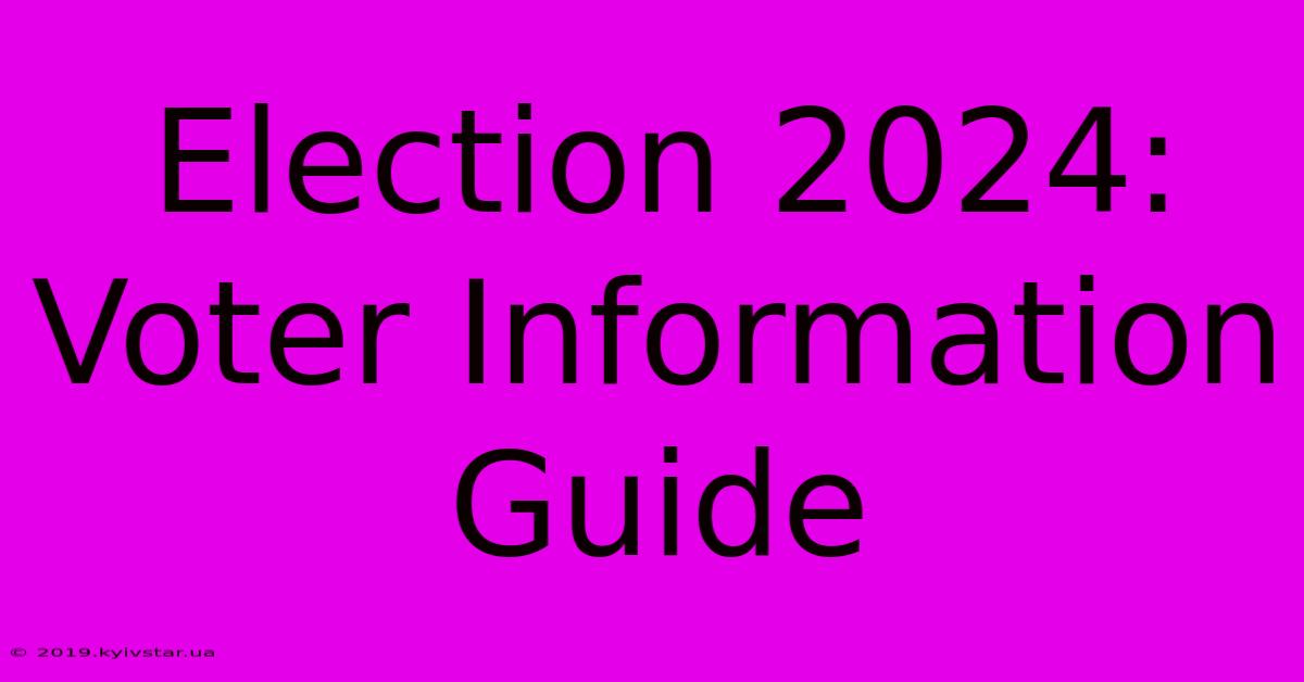 Election 2024:  Voter Information Guide