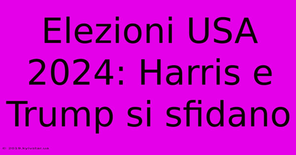 Elezioni USA 2024: Harris E Trump Si Sfidano