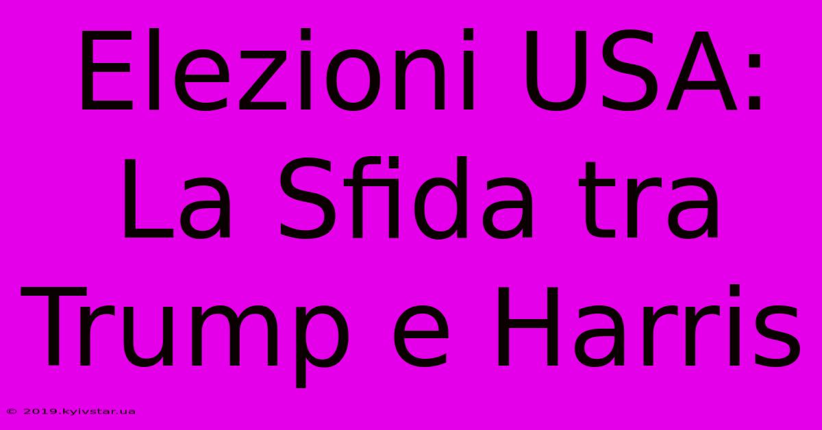 Elezioni USA: La Sfida Tra Trump E Harris