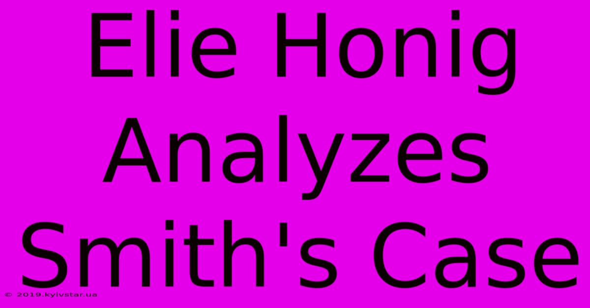 Elie Honig Analyzes Smith's Case 