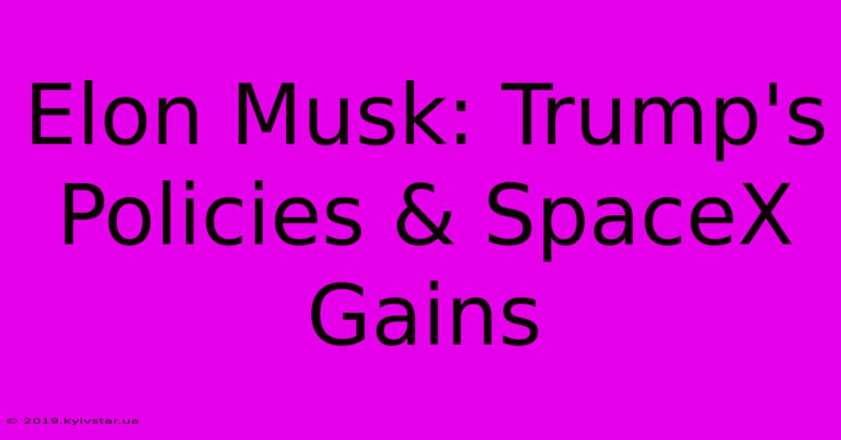 Elon Musk: Trump's Policies & SpaceX Gains