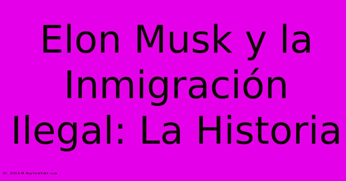 Elon Musk Y La Inmigración Ilegal: La Historia 