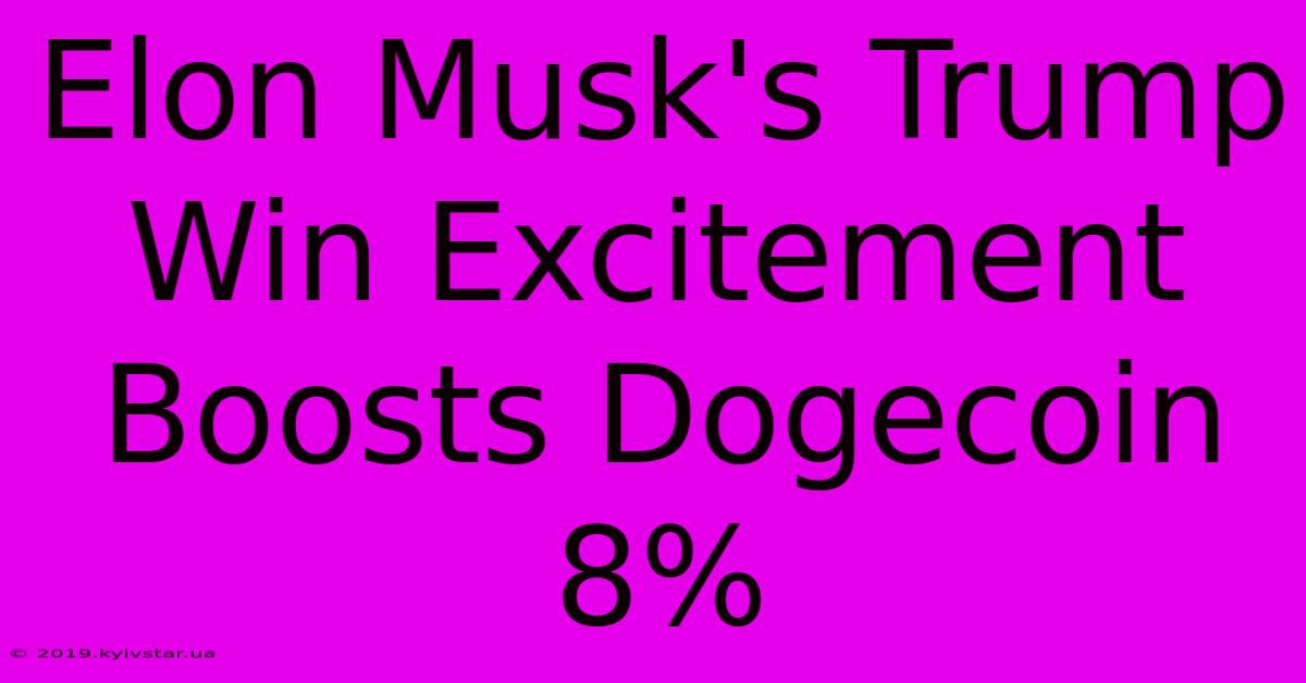 Elon Musk's Trump Win Excitement Boosts Dogecoin 8% 