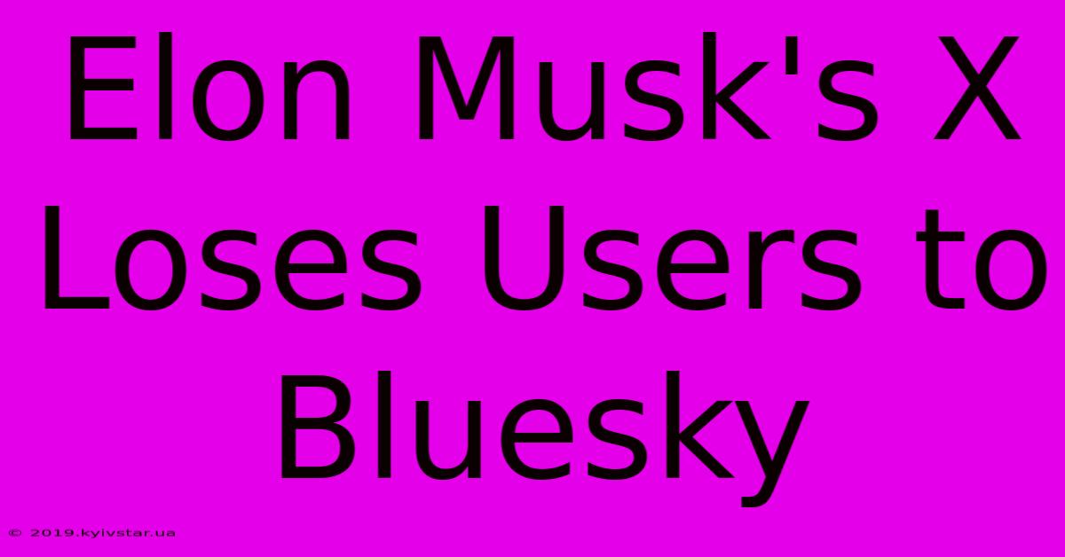 Elon Musk's X Loses Users To Bluesky