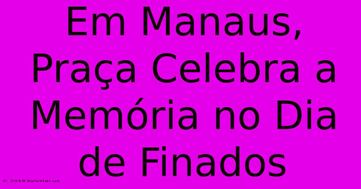 Em Manaus, Praça Celebra A Memória No Dia De Finados