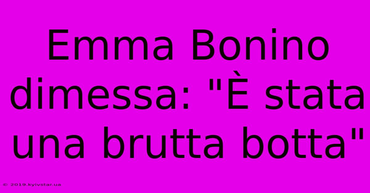 Emma Bonino Dimessa: 