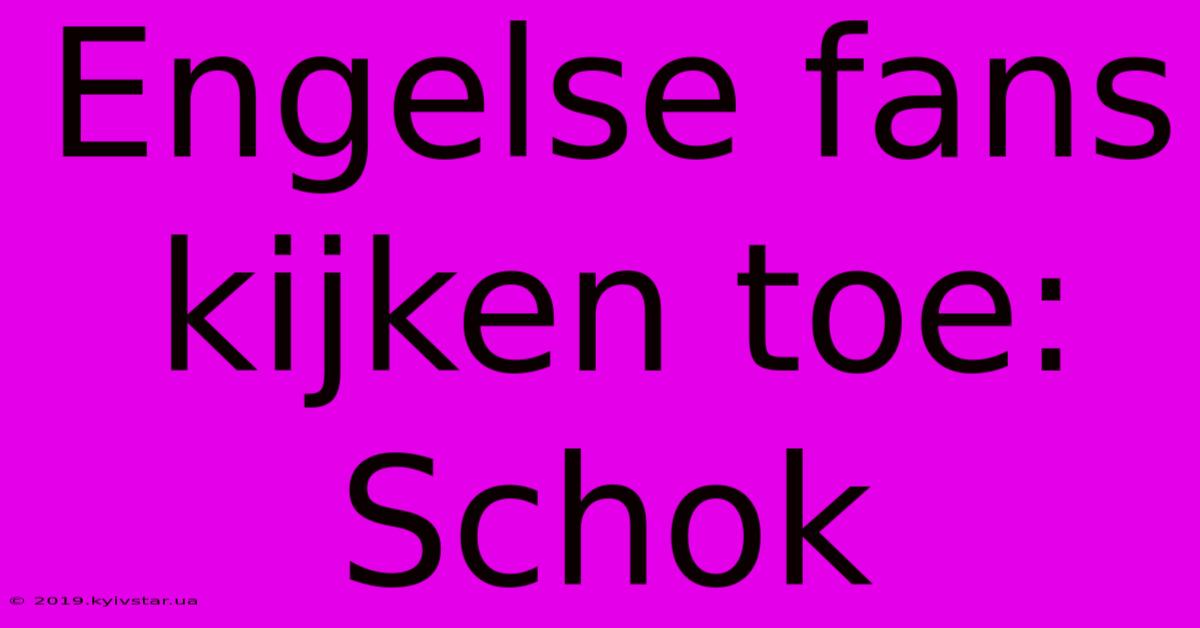 Engelse Fans Kijken Toe: Schok