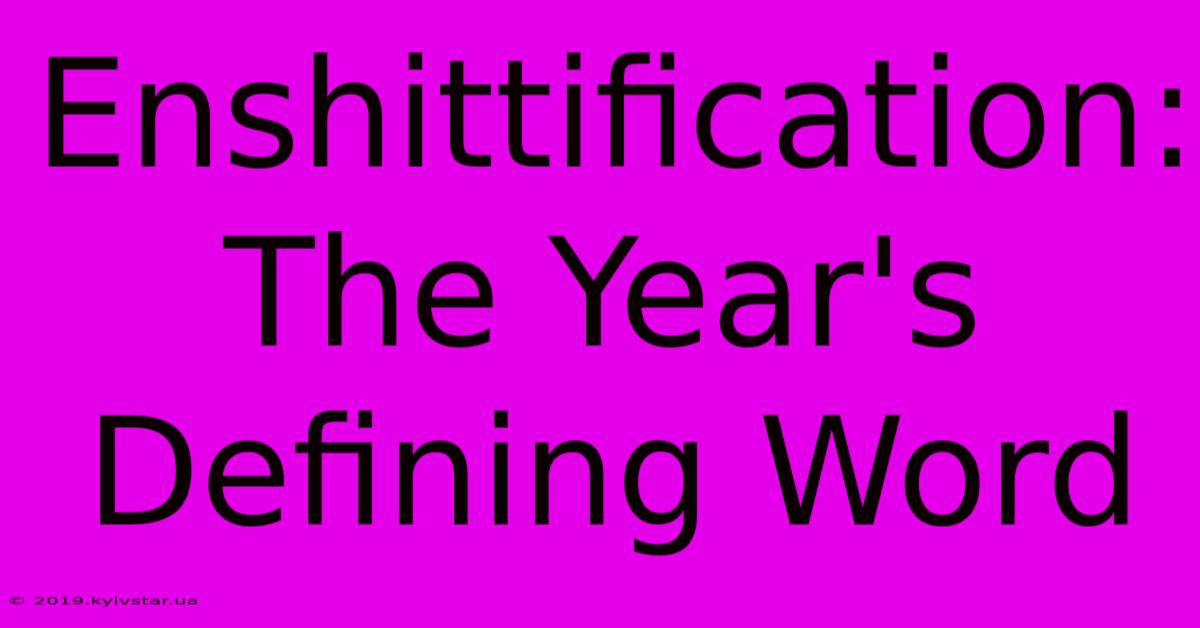 Enshittification: The Year's Defining Word