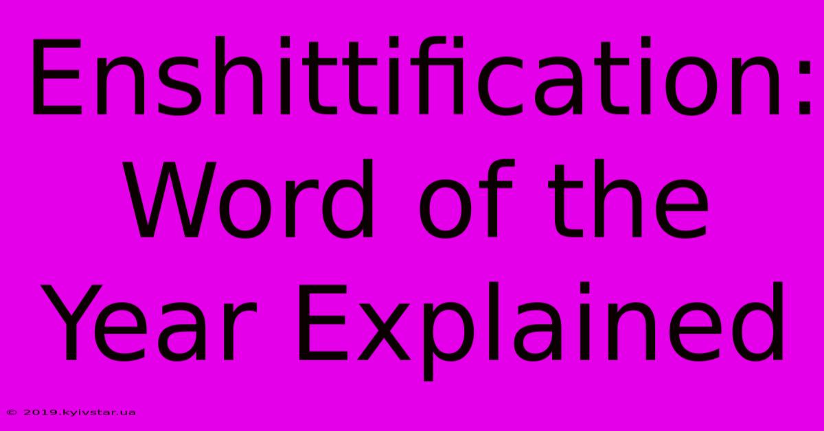 Enshittification: Word Of The Year Explained