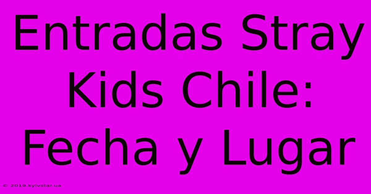 Entradas Stray Kids Chile: Fecha Y Lugar