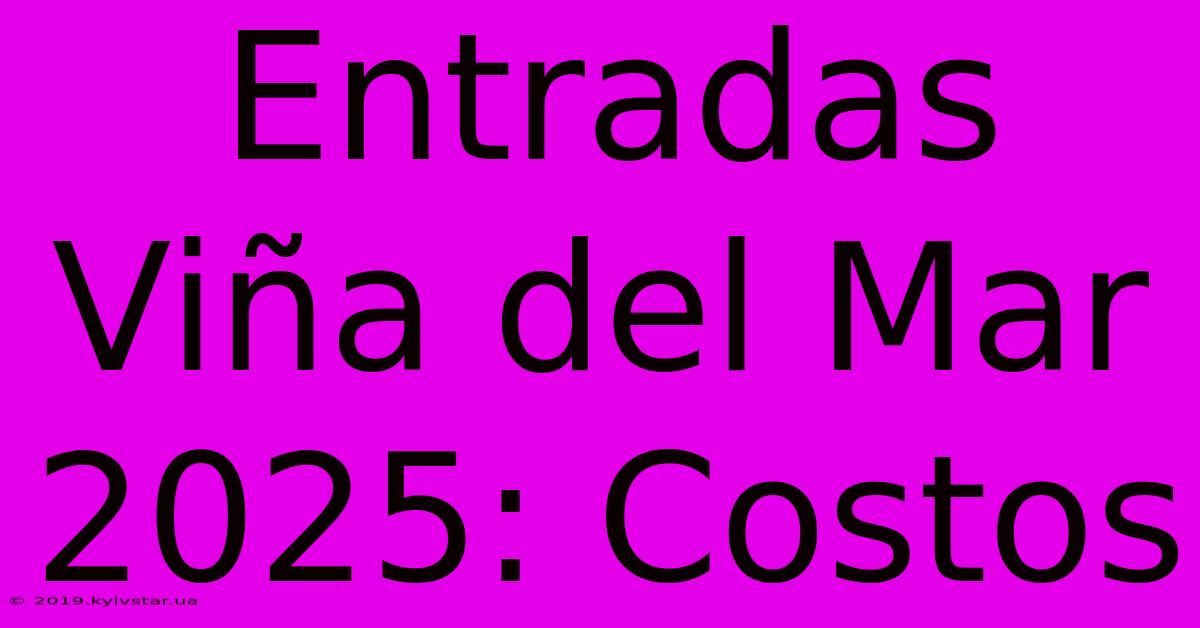 Entradas Viña Del Mar 2025: Costos