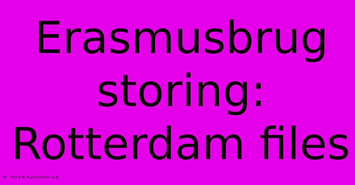 Erasmusbrug Storing: Rotterdam Files