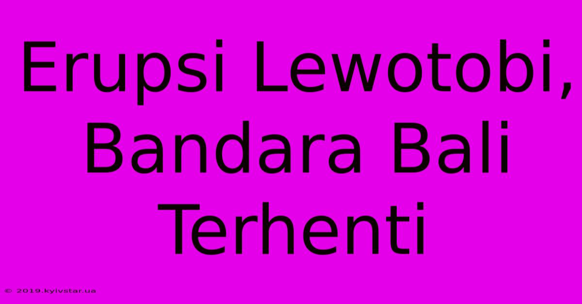 Erupsi Lewotobi, Bandara Bali Terhenti