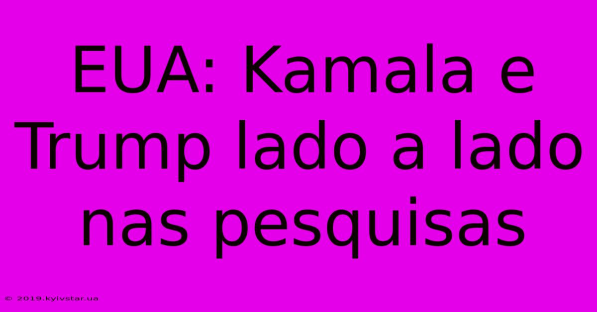 EUA: Kamala E Trump Lado A Lado Nas Pesquisas 