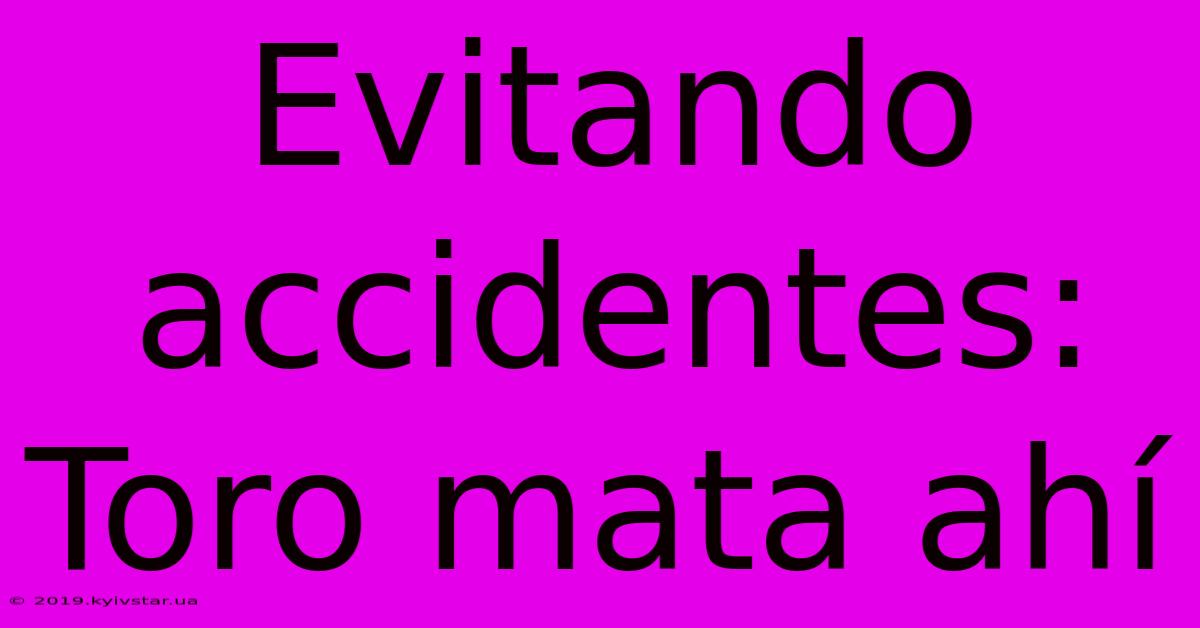 Evitando Accidentes: Toro Mata Ahí