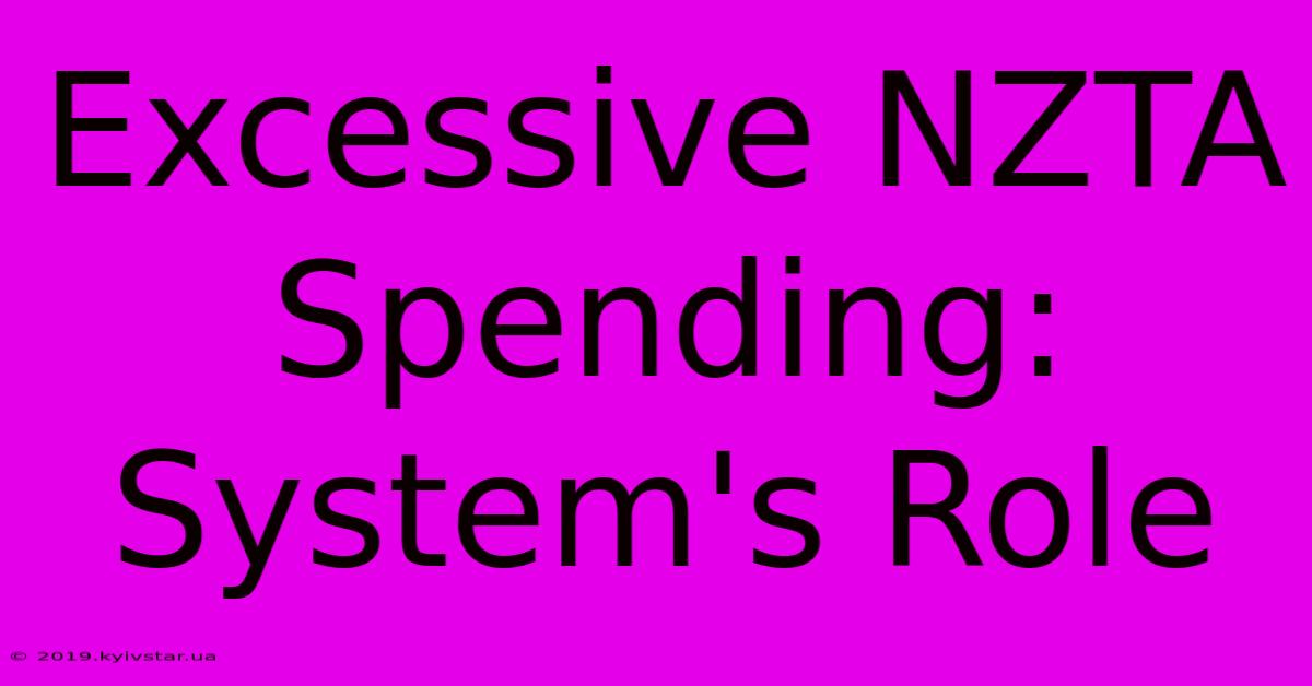 Excessive NZTA Spending: System's Role