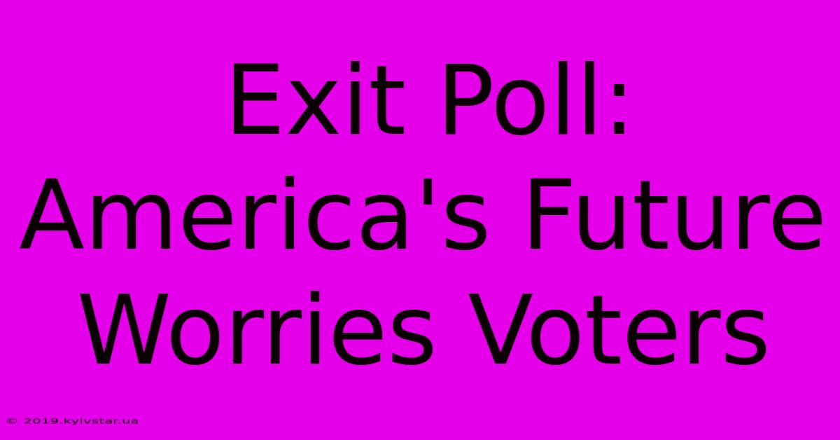 Exit Poll: America's Future Worries Voters