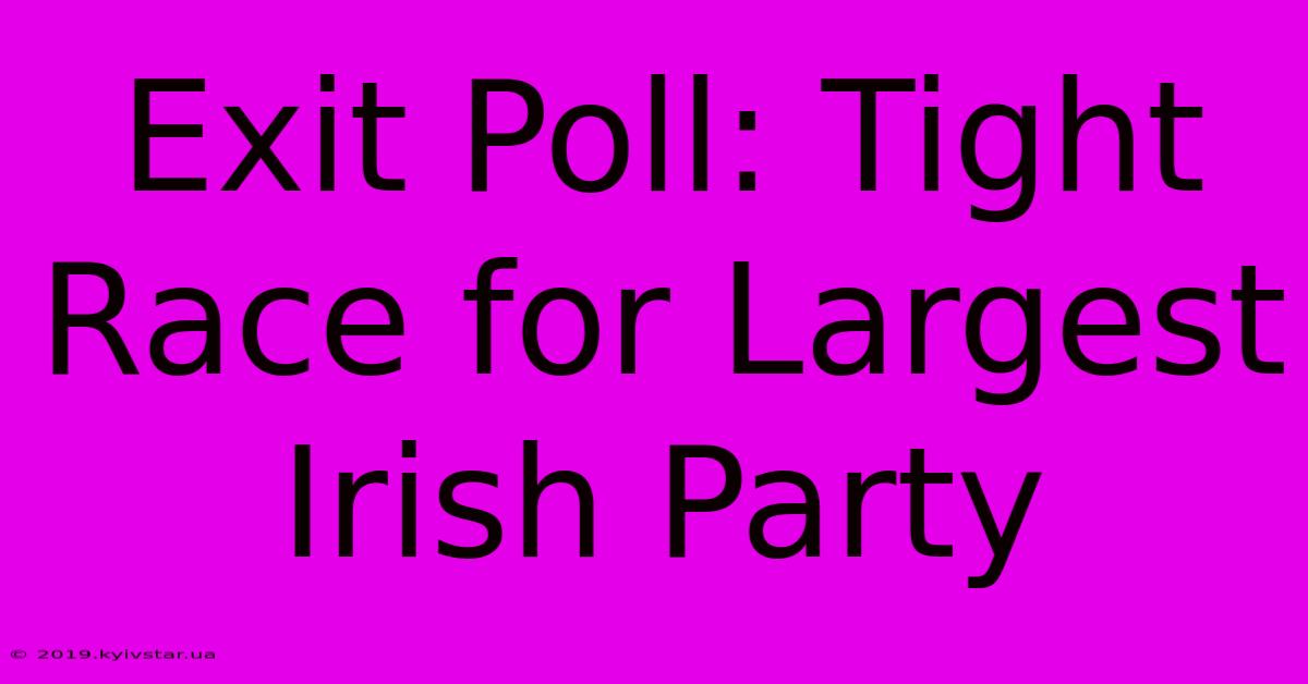 Exit Poll: Tight Race For Largest Irish Party