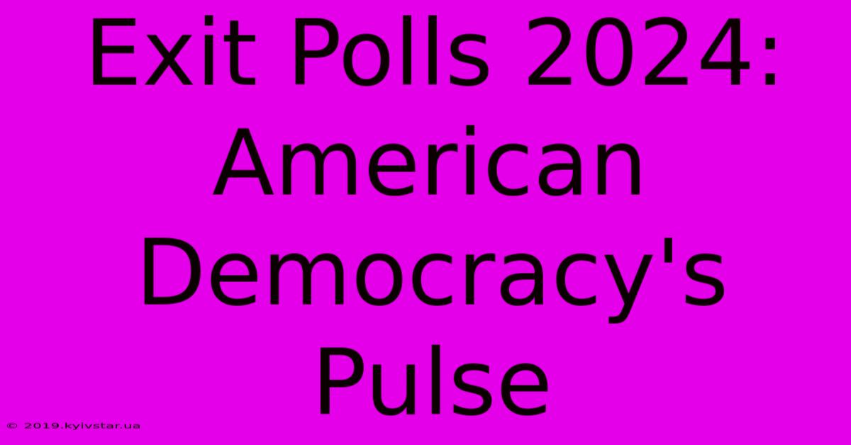 Exit Polls 2024: American Democracy's Pulse 