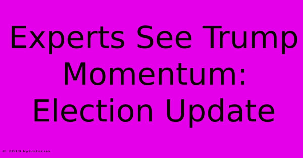 Experts See Trump Momentum: Election Update 