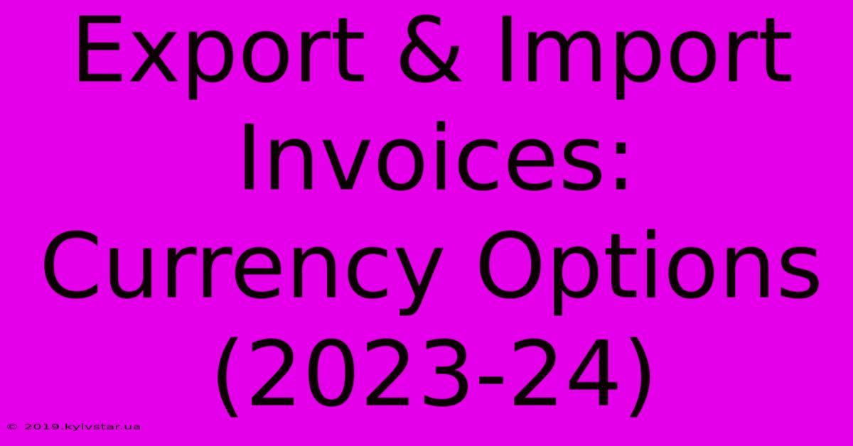 Export & Import Invoices: Currency Options (2023-24)