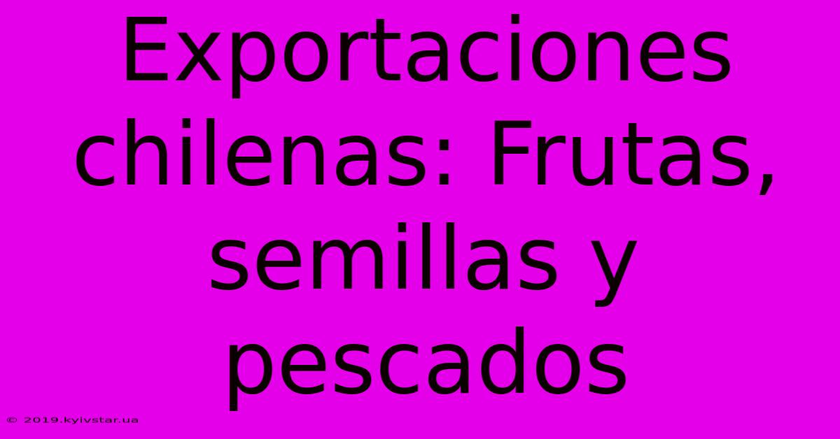 Exportaciones Chilenas: Frutas, Semillas Y Pescados