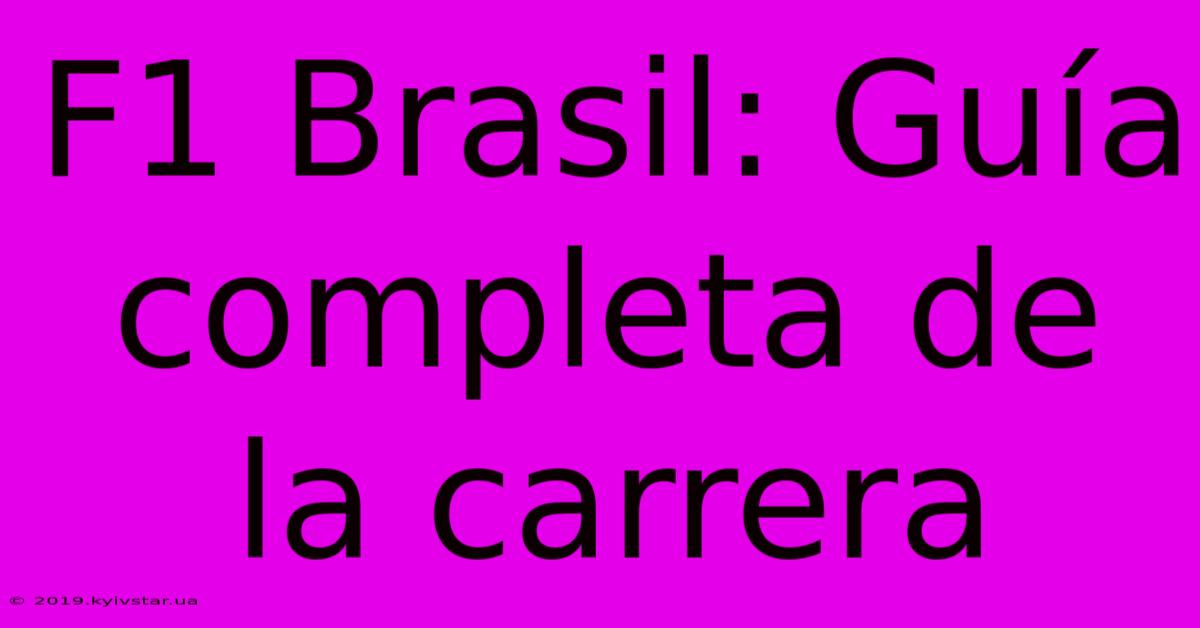 F1 Brasil: Guía Completa De La Carrera 