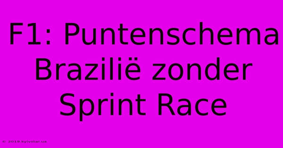 F1: Puntenschema Brazilië Zonder Sprint Race