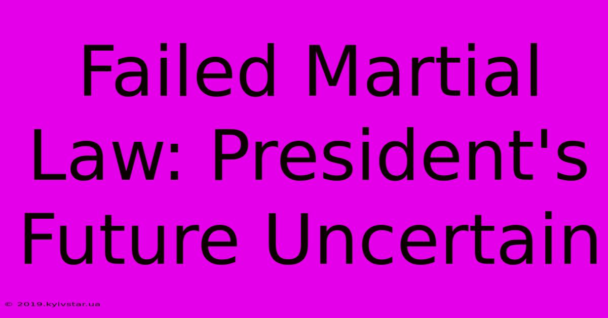 Failed Martial Law: President's Future Uncertain