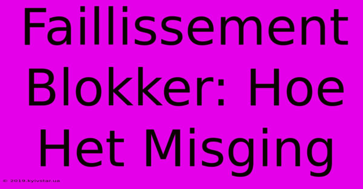 Faillissement Blokker: Hoe Het Misging