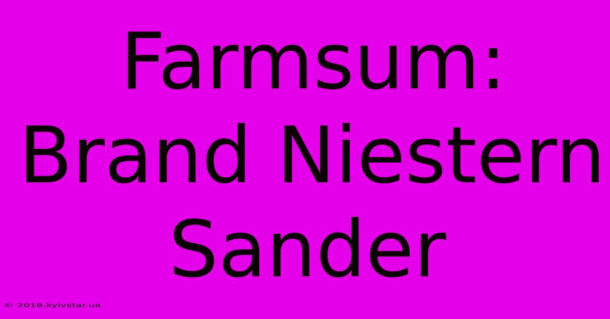 Farmsum: Brand Niestern Sander