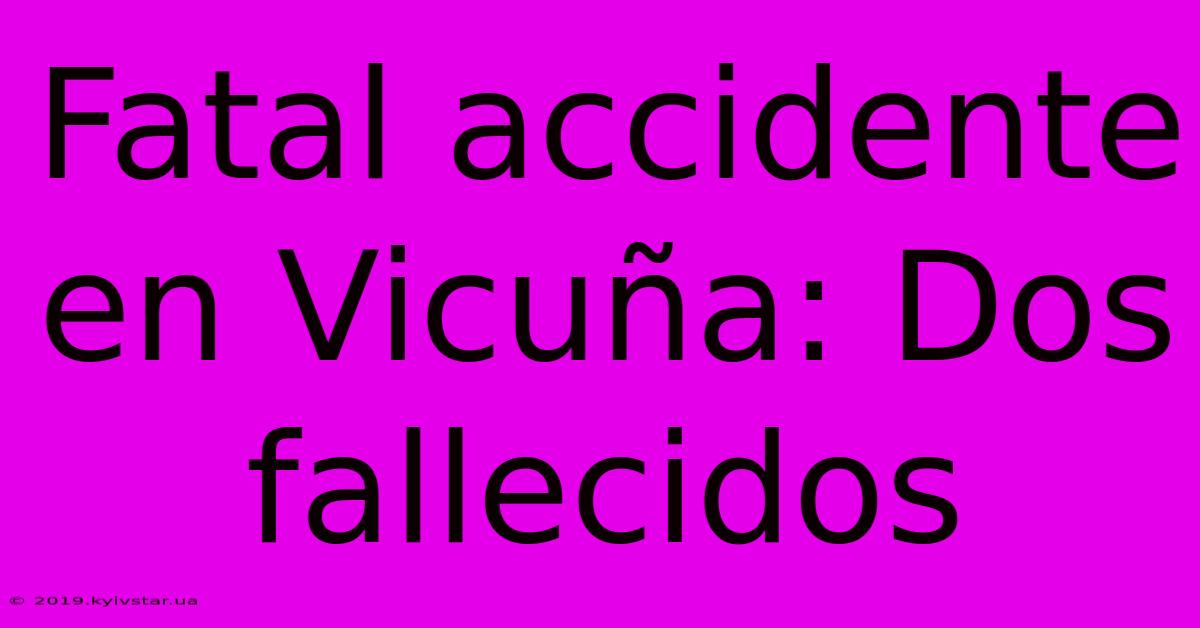 Fatal Accidente En Vicuña: Dos Fallecidos