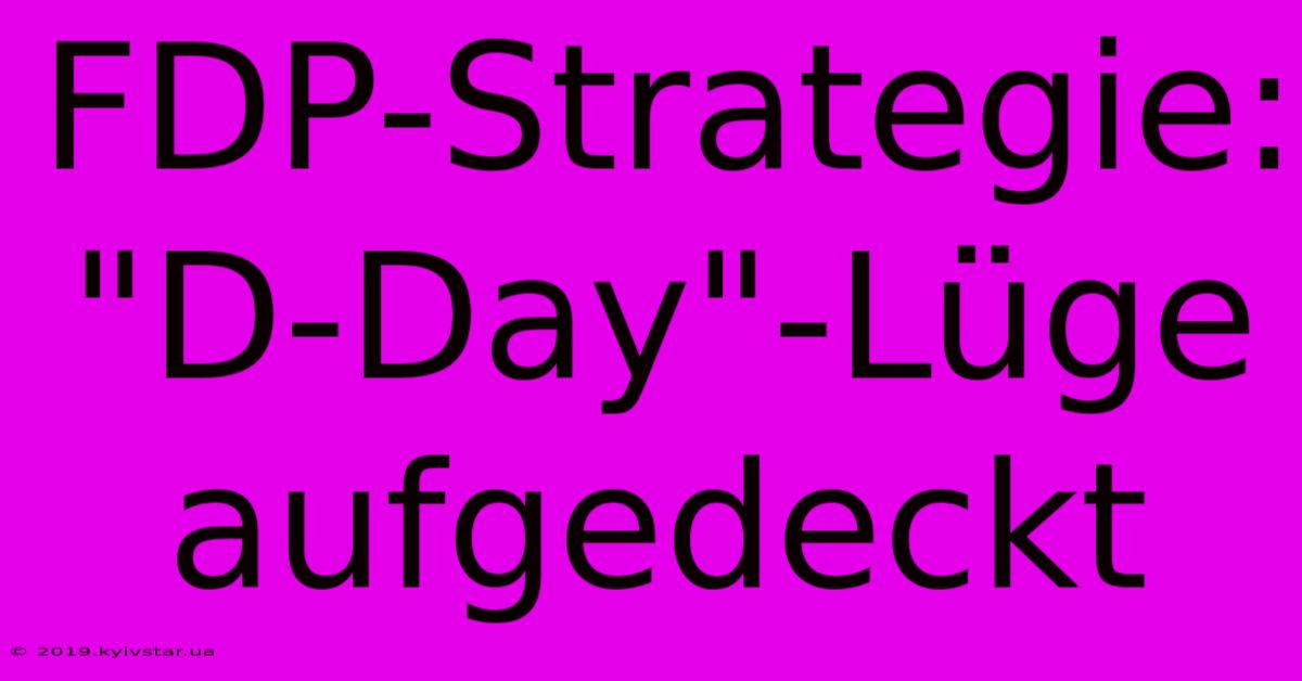 FDP-Strategie: 