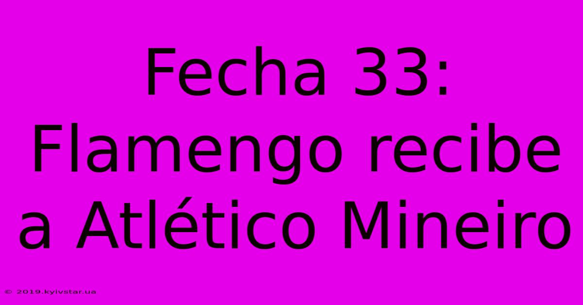 Fecha 33: Flamengo Recibe A Atlético Mineiro