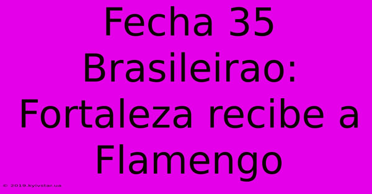 Fecha 35 Brasileirao: Fortaleza Recibe A Flamengo