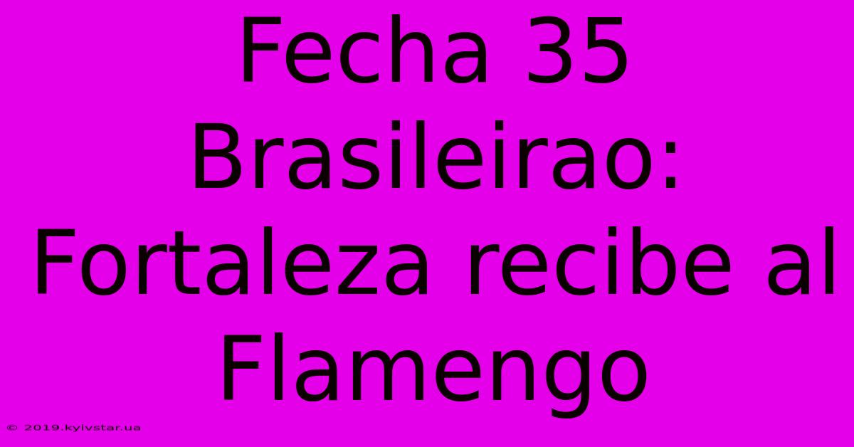 Fecha 35 Brasileirao: Fortaleza Recibe Al Flamengo