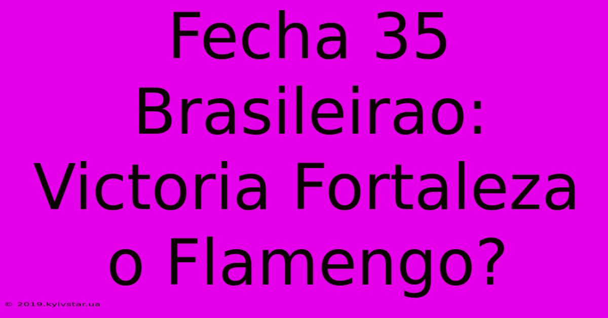 Fecha 35 Brasileirao: Victoria Fortaleza O Flamengo?