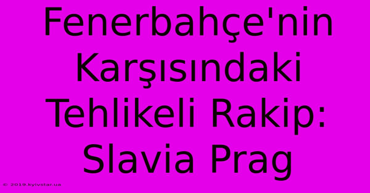 Fenerbahçe'nin Karşısındaki Tehlikeli Rakip: Slavia Prag