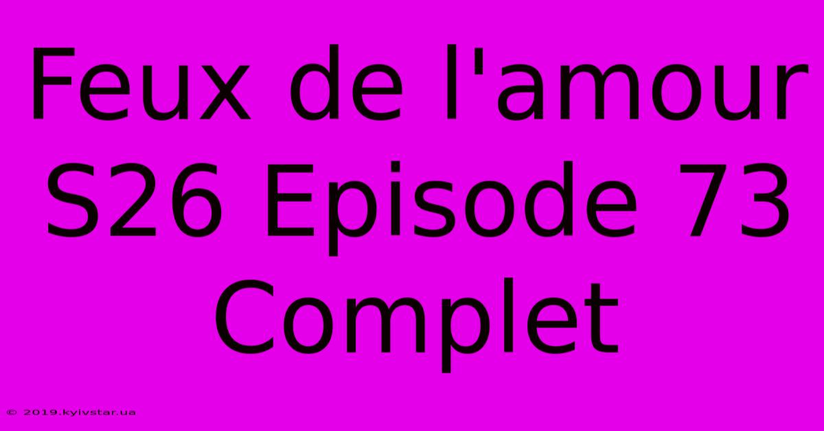 Feux De L'amour S26 Episode 73 Complet 