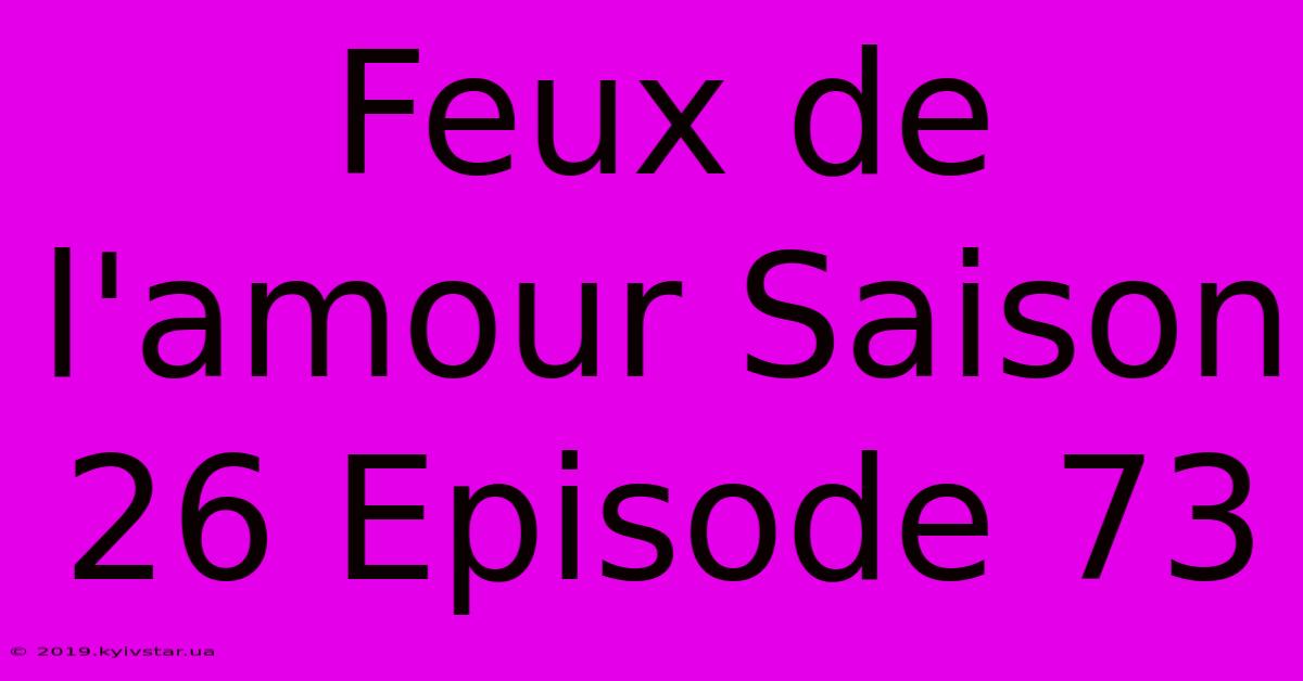 Feux De L'amour Saison 26 Episode 73